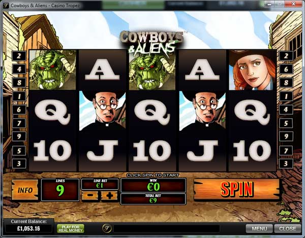 cowboys and aliens video slot