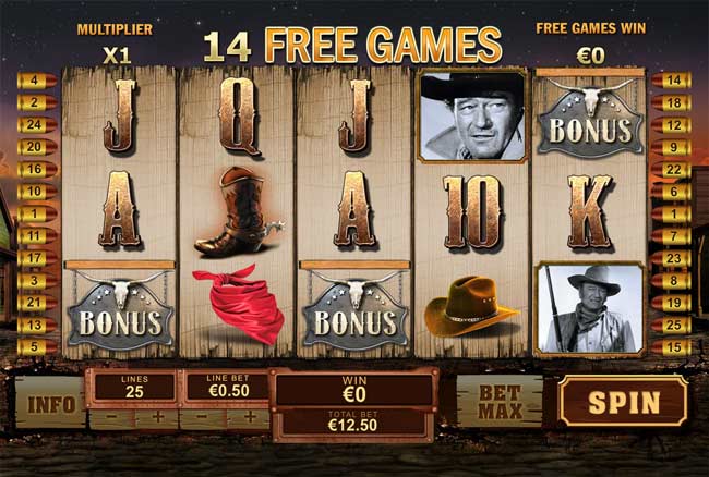 John Wayne slots free spins